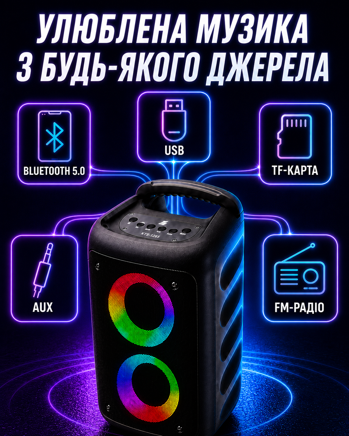 режими відтворення музики колонки KTS-1265